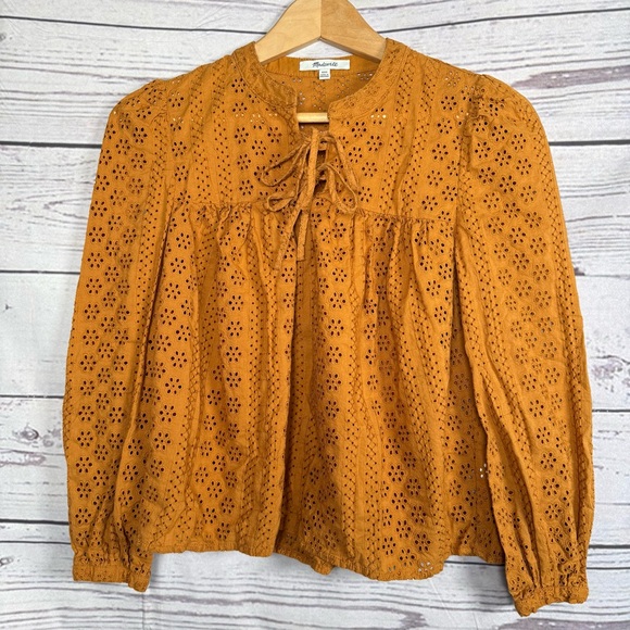 Madewell Women's Top Eyelete Double tie Size XXS - Picture 2 of 6